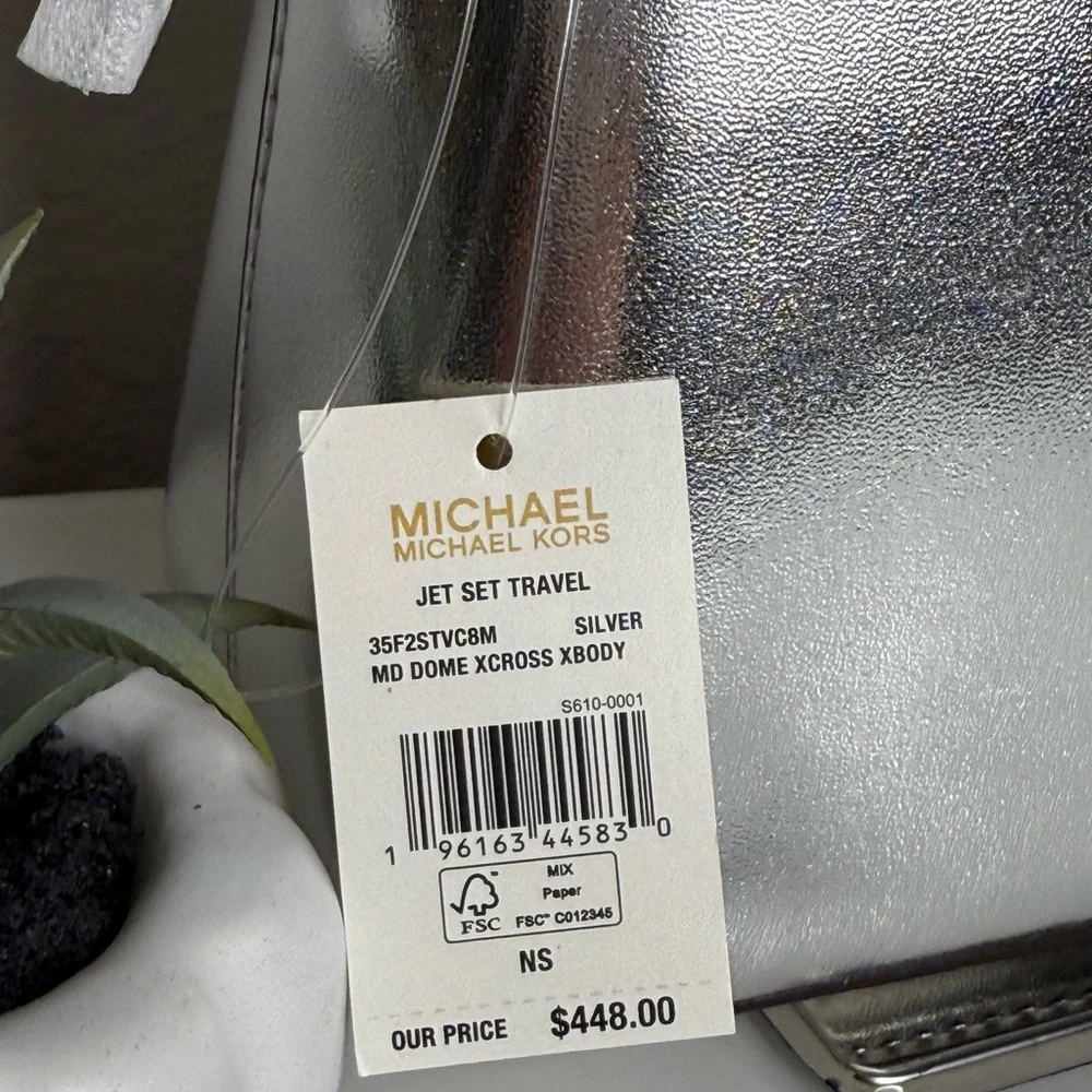 3 pcs MICHAEL KORS Jet Set Travel Dome Crossbody Bag, Coinpouch & Purse Hook! - Picture 9 of 15